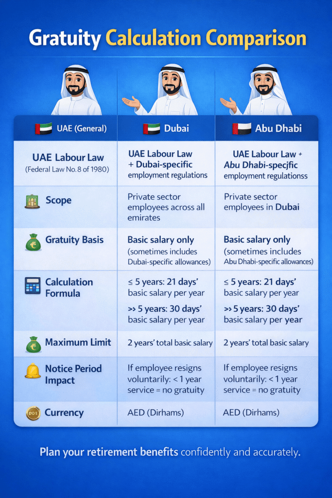 gratuity calculator Dubai
